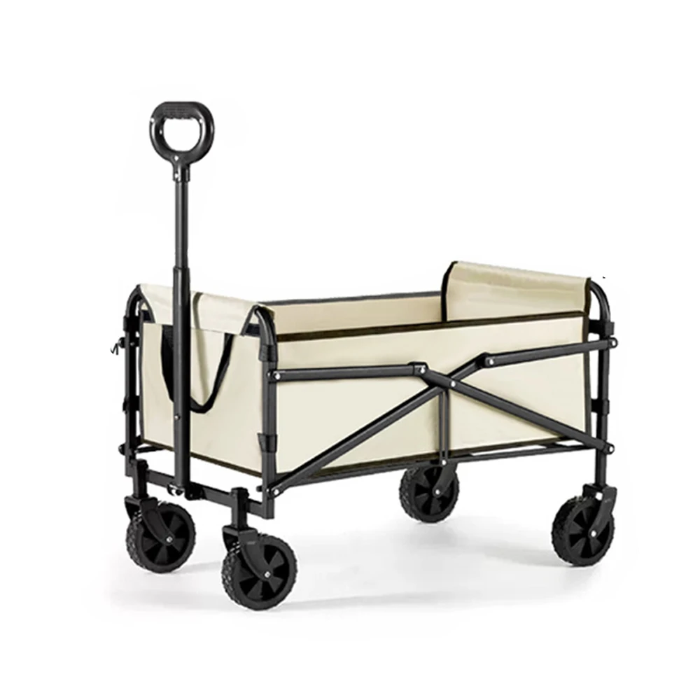 

High Capacity Beach Picnic Outdoor Folding Trolley 4 Wheel Camping Foldable Cart Camping Wagon Camping Trolley