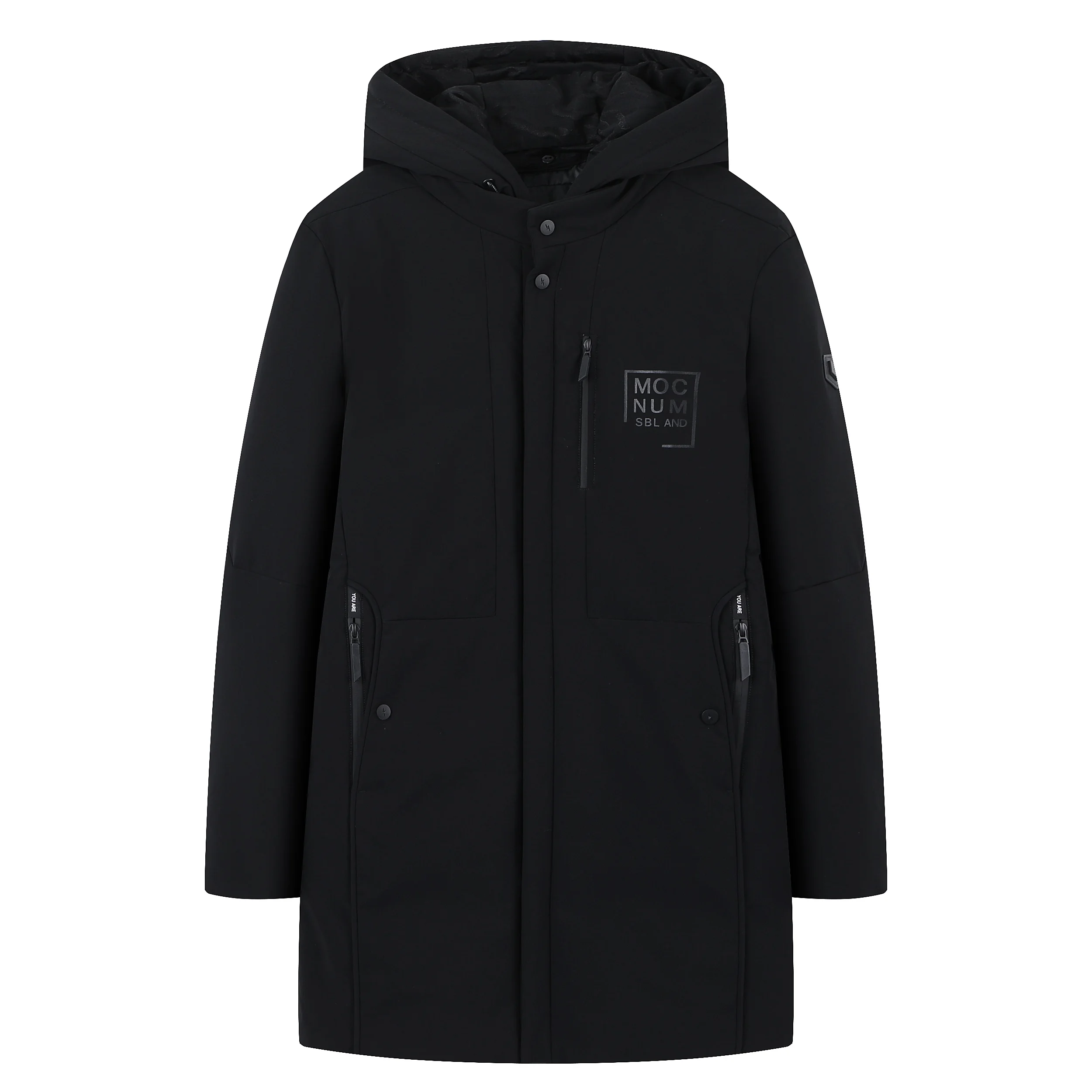 

Модная мужская удлиненная пуховая куртка с капюшоном: теплая и универсальная для зимнего сезона, стильное городское пальто