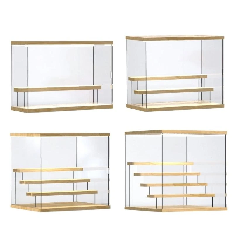 E15E علبة تخزين لعبة مكعب أكريليك شفاف رف تخزين شفاف حافظة عرض مقاومة للغبار مناسبة لمجموعات الدمى والشخصيات