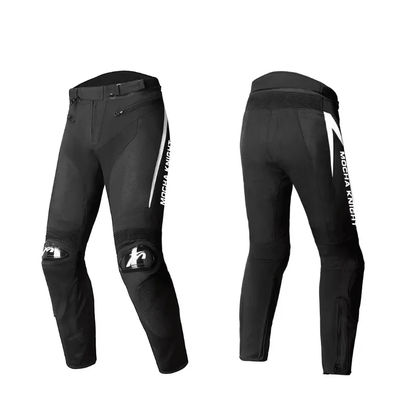 Pengcheng Mocha Knight Motorcycle Riding Pants Summer Breathable Mesh Locomotive with Grinding Bag Slim Anti-drop Racing Pants