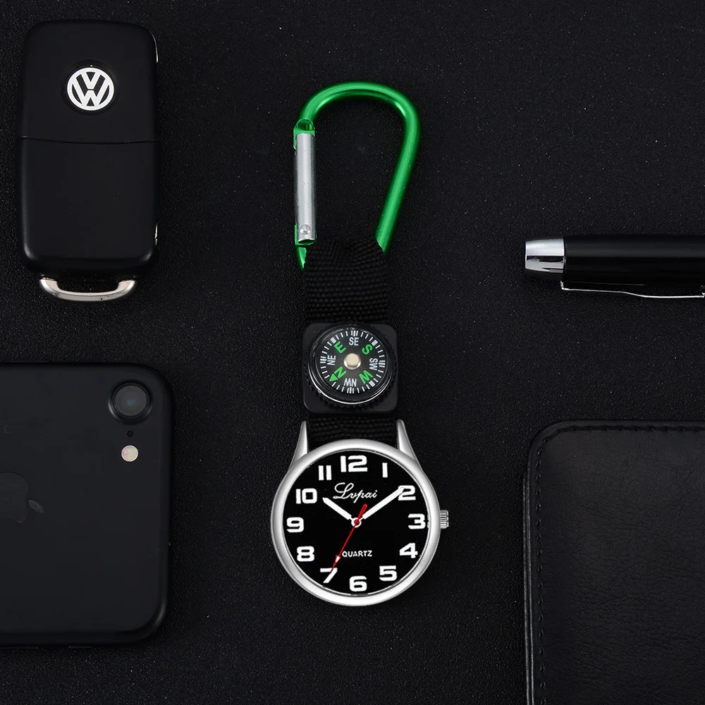 2pcs-designer-sports-fob-carabiner-pocket-watch-belt-hook-for-doctors-paramedics-ambulance-personnel-chefs-unique-gift-clocks