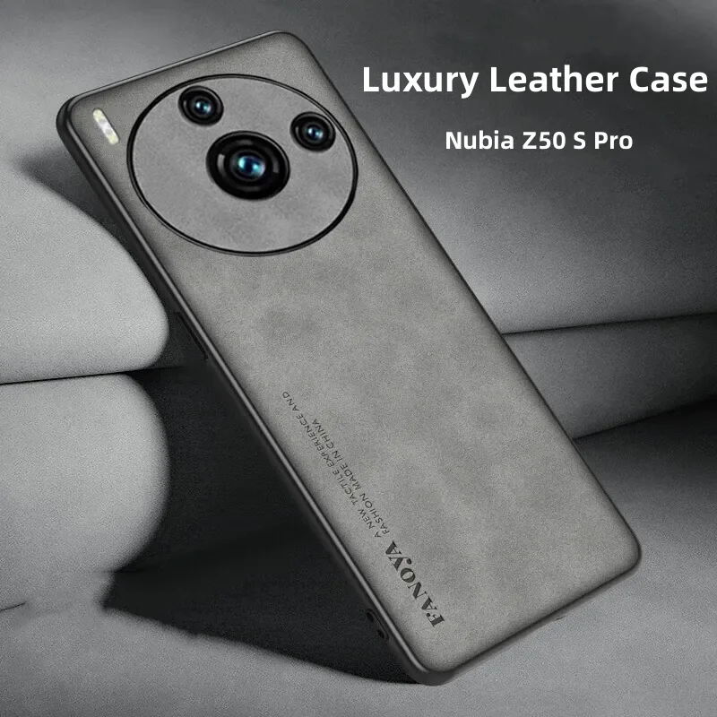 Luxury Leather Case For Nubia Z50 S Pro Z50 Ultra Matte Feel Anti-Slip Shockproof Phone Case For Nubia Z50SPro Cover Funda