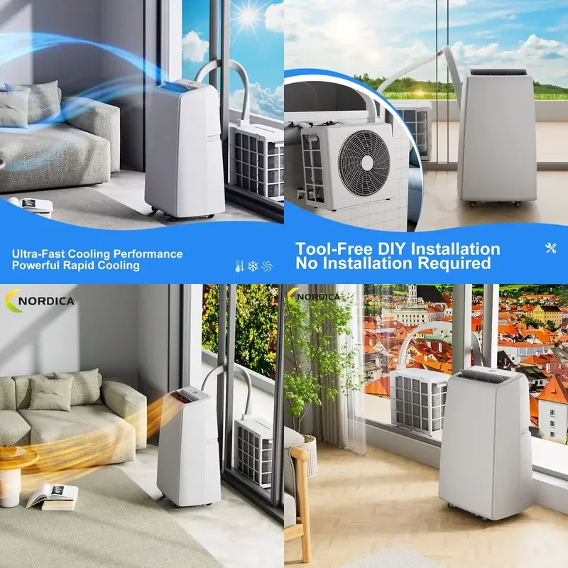 High Efficiency Mobile Portable Split Air Conditioner 12000 BTU Cooling/Heating Electrical for Car Hotel Household & Room Use