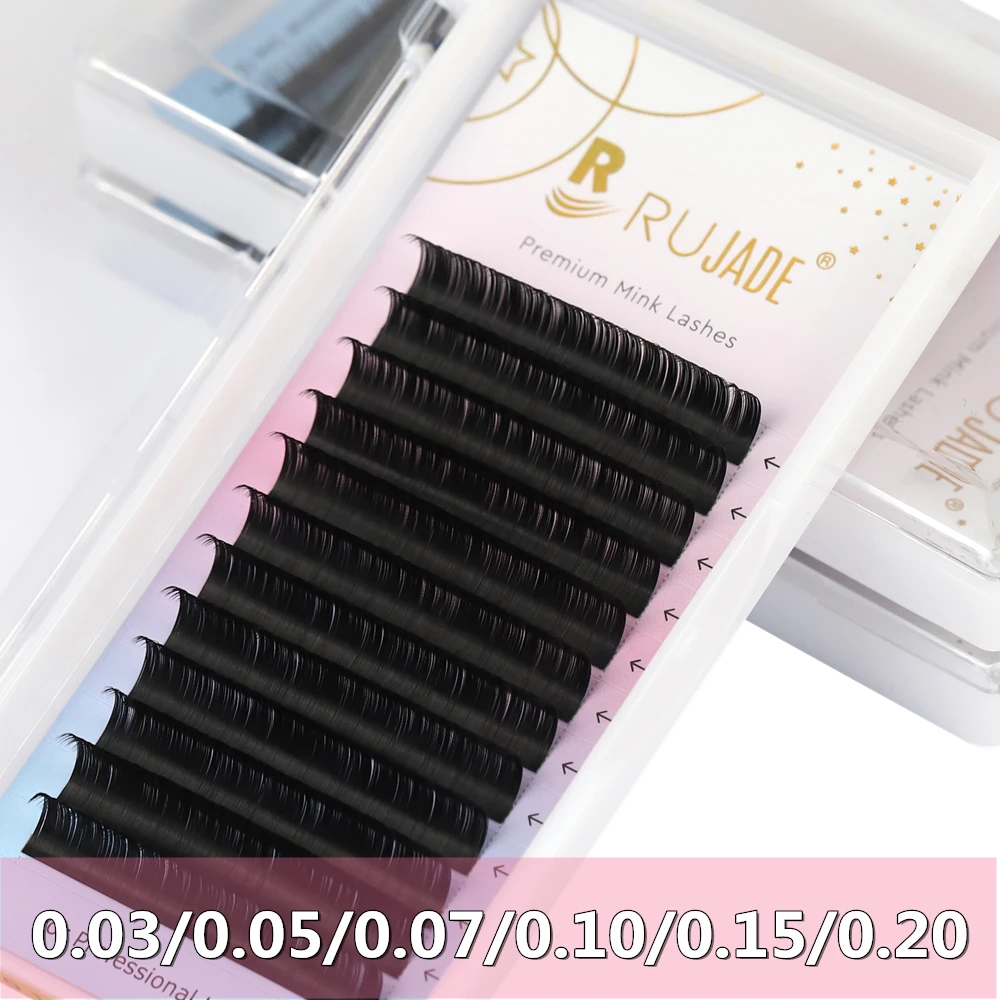 

RUJADE Classic Eyelash Extension Natural Soft Faux Mink Lashes Russian Volume Makeup Eyelashes Professionals Individual Eye Lash