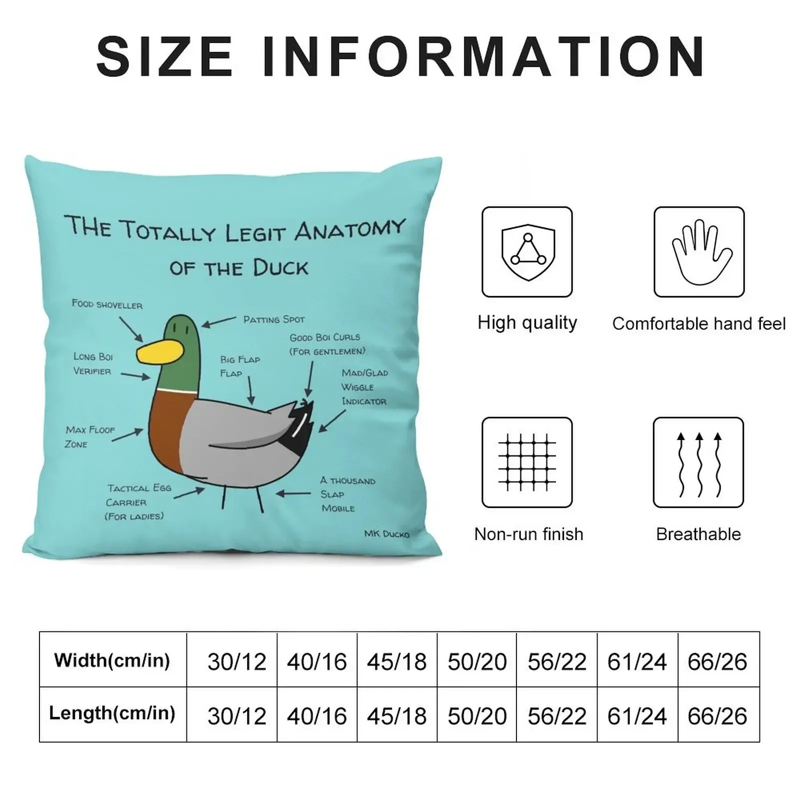 Ducko Originals #OG08: Totally Legit Anatomy of the Duck Throw Pillow autumn decoration luxury sofa pillows pillow