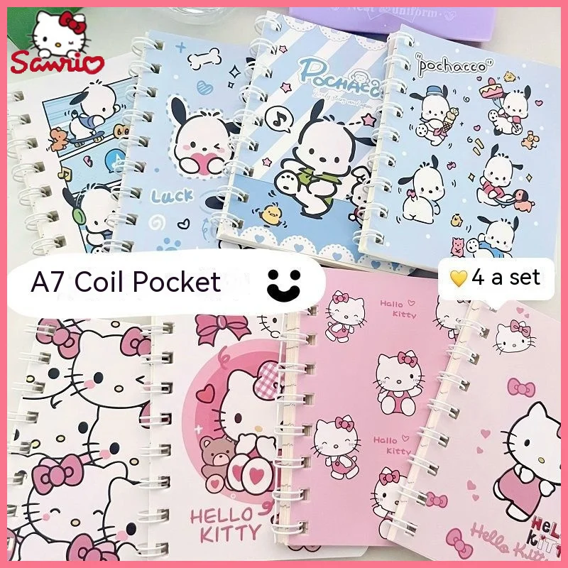 

Блокнот Sanrio A7 в виде простых мультяшных героев, портативный маленький книжка для учеников начальной школы, с сердечками, высокий уровень внешнего вида