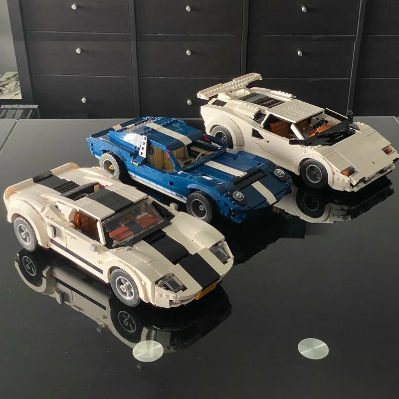 كتلة بناء مركبة MOC ، مزرعة سيارات ، F40 ، شيلبي ، كوبرا C3 ، GT40 ، ، Murcielago ، FJ كروزر ، سيارة دفع رباعي ، سيارة صغيرة ، 10295-B ، لعبة طوب