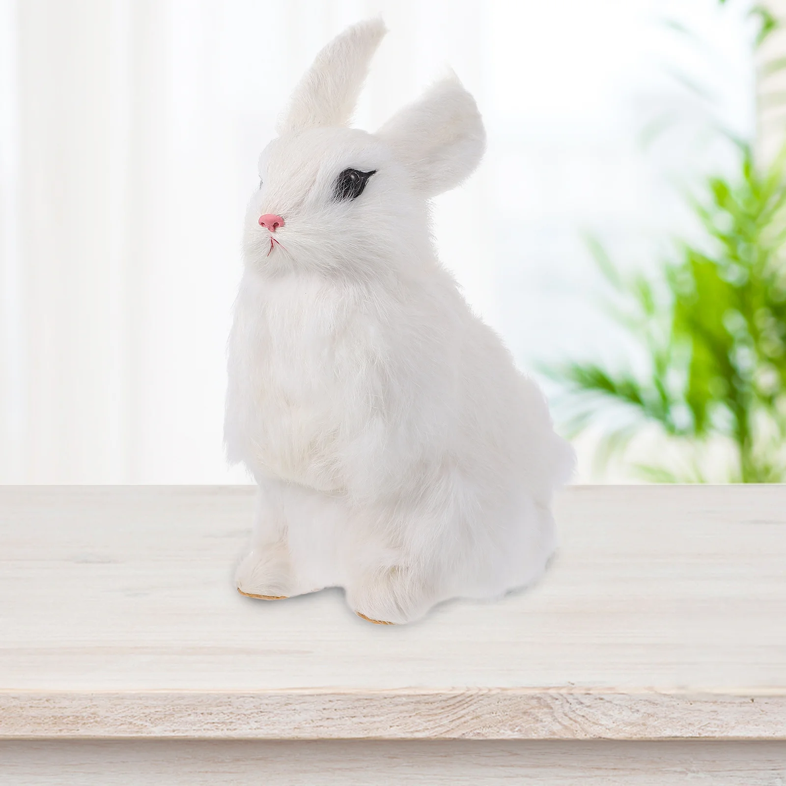 

1Pcs Realistic Rabbit Statue Lifelike Bunny Desktop Ornament Beautiful Educational Gift for Kids Rabbit Figurine Ornament