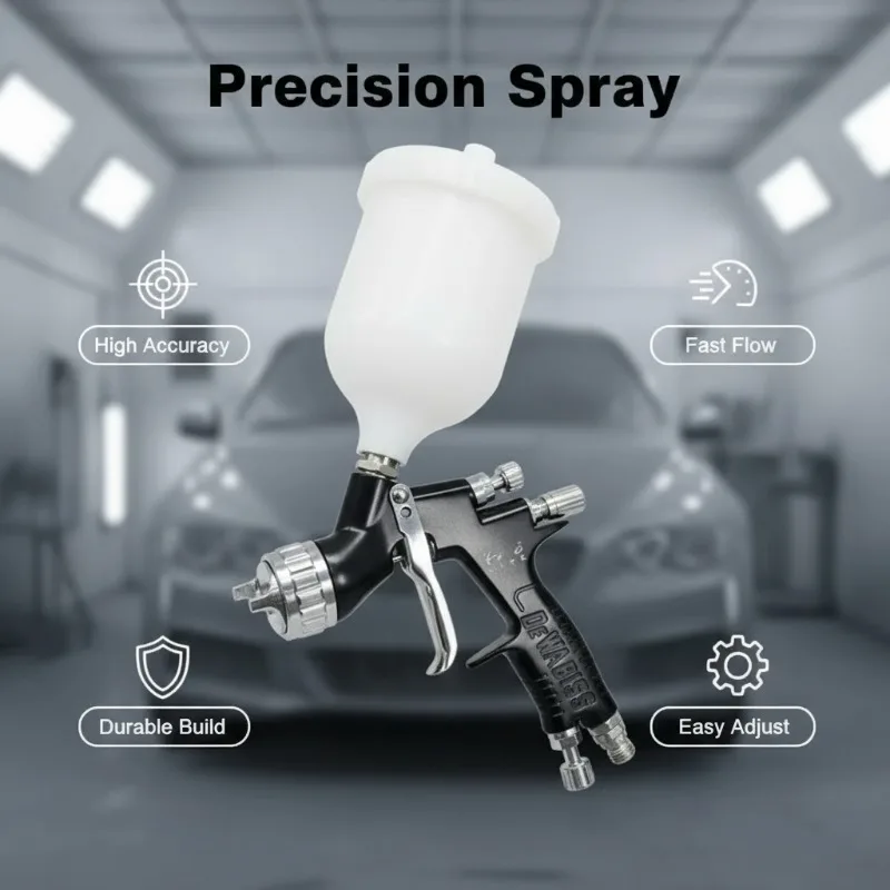 

Black Engrave Spray Gun LITE TE20/T110 1.3/1.8mm Nozzle 600ml Cup LVMP for House decoration