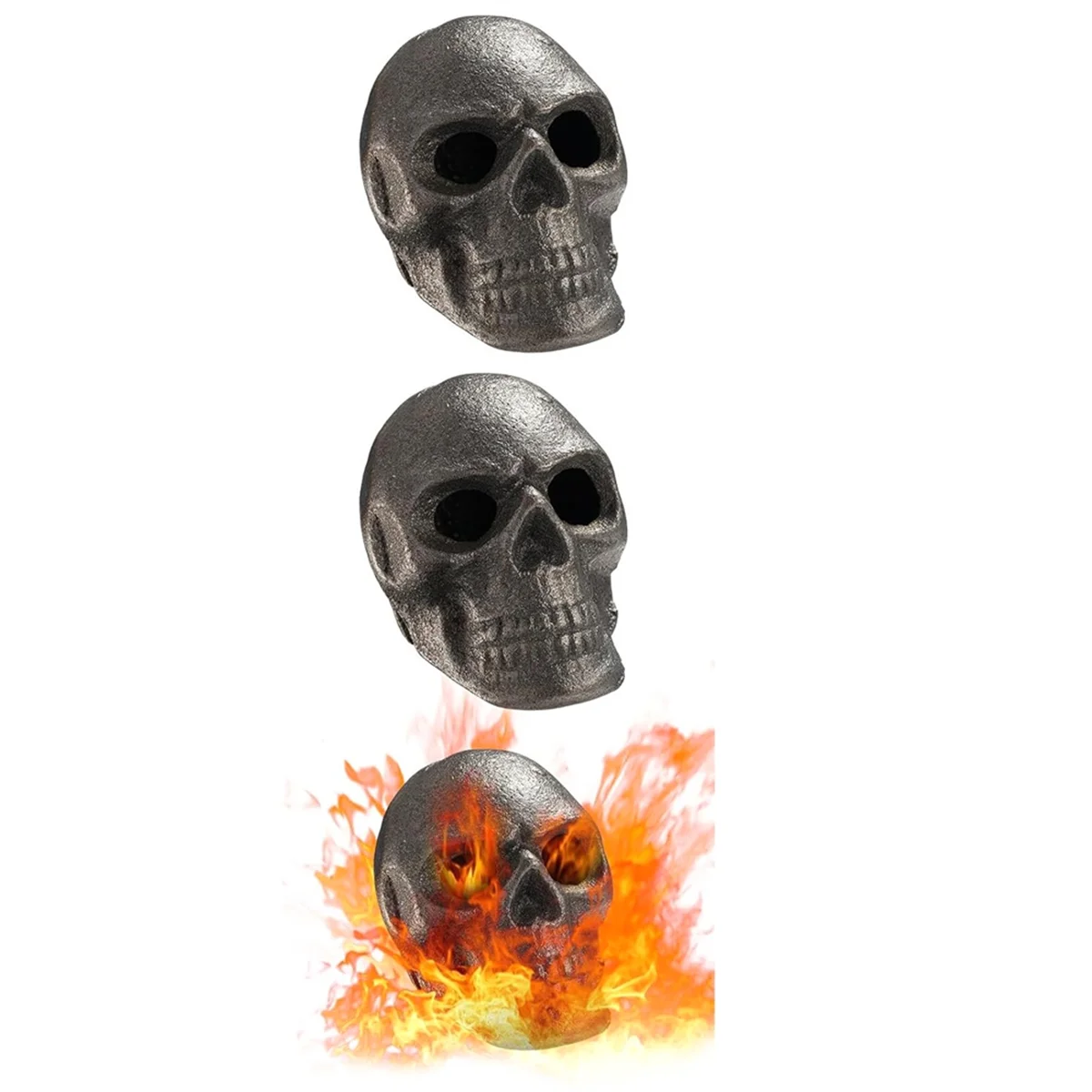 3PCS Lava Skull Rocks Skull for Fire Pit Skeleton Fire Pit