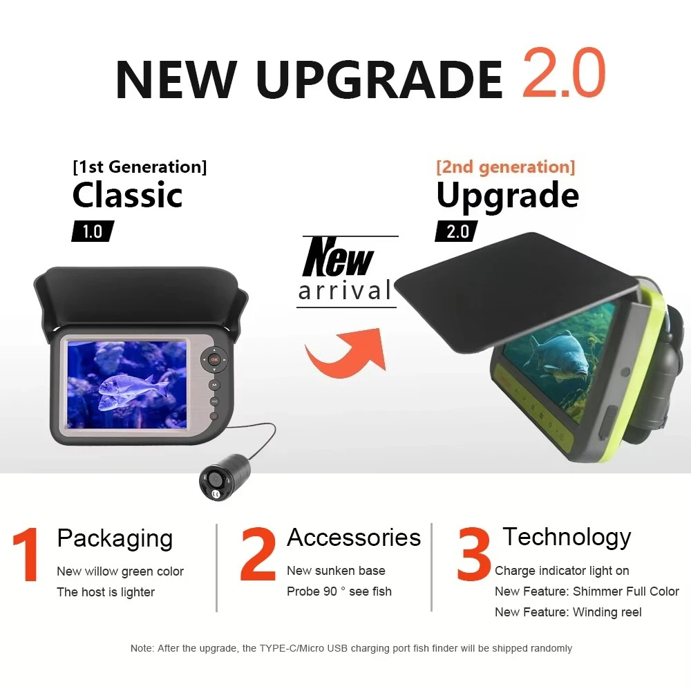 HD-5020DX 1080P HD الأشعة تحت الحمراء الصيد قطعة أثرية 5 بوصة كاشف الأسماك البصرية مع بكرة فيديو كاشف الصيد الجليد #6