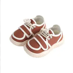 Kids Shoes For Girl 2024 Autumn New Baby Canvas Shoes Girls Casual Soft Bottom Non-slip Boys Toddler Hook And Loop School Shoes