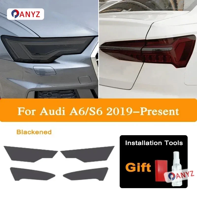 

Для Audi A6 C8 S6 2019 2020 ТПУ автомобильные фары оттенок черная защитная пленка защитная задняя фара прозрачные наклейки аксессуары