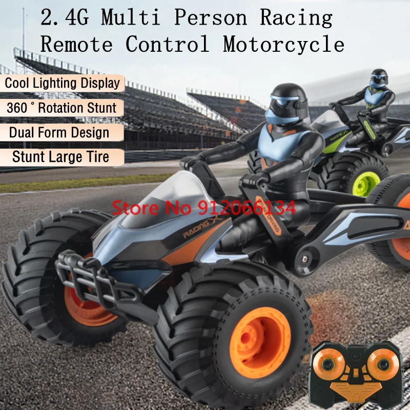 Voiture cascadeur RC multijoueur, déformation à deux formes, compétition, rotation à 360 °, éclairage omnidirectionnel, moto radiocommandée Drift