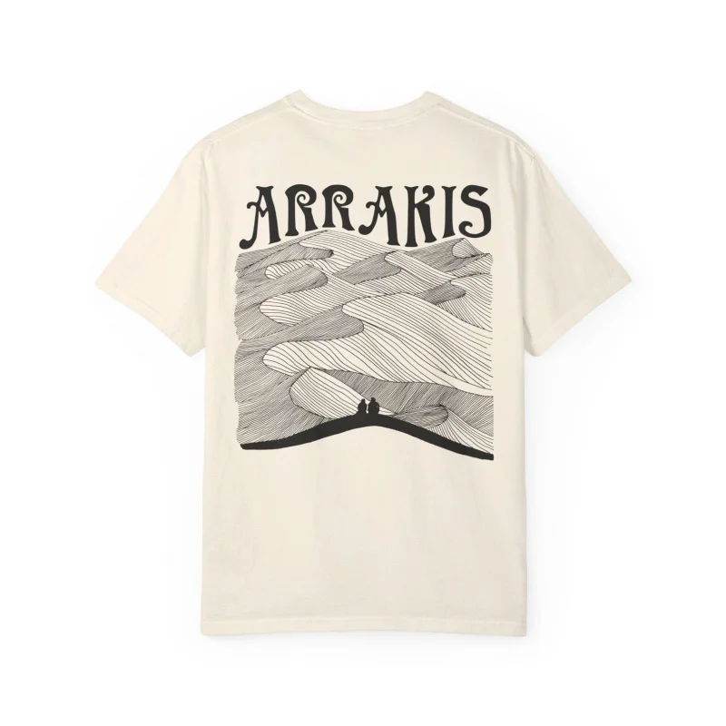 

Landscape with Paul and Chani 1201 Vintage Sci fi Gift T shirt for man Large size Tops Retro Dune Graphic Print Clothes