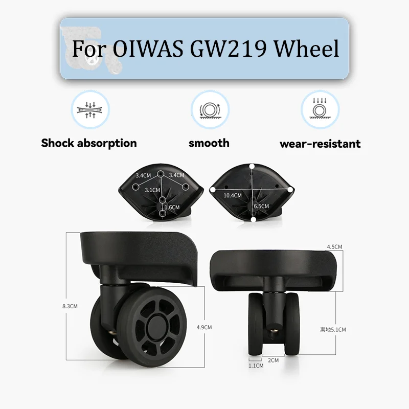 Para OIWAS GW219 maleta de repuesto de ruedas Universal giratoria suave silenciosa accesorios de ruedas ruedas ruedas