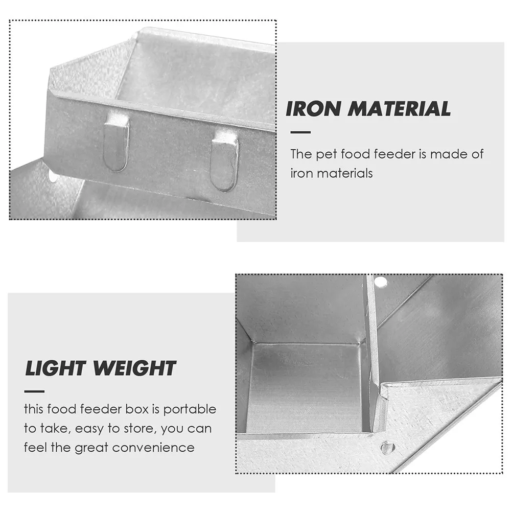8Pcs Metal Rabbit Feeder Box Heavy Duty Iron Small Animal Feeder Box Tidy Food Containment Rabbit Cage Accessory Bulk Set