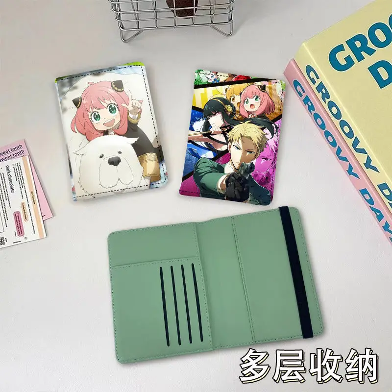 Anti-Theft Swipe Strap New Spy Play House Travel Passport Document Clip Multi-Functional Card Holder Anime
