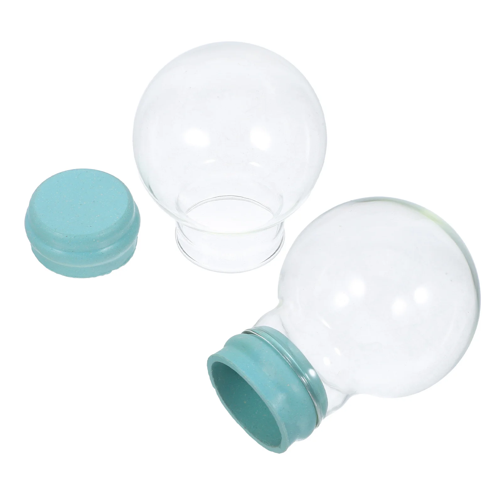 

2Pcs Clear Transparent Snow Globe Glass Dome Thickened Rubber Base DIY Fillable Water Globe Creative Craft Holiday Birthday