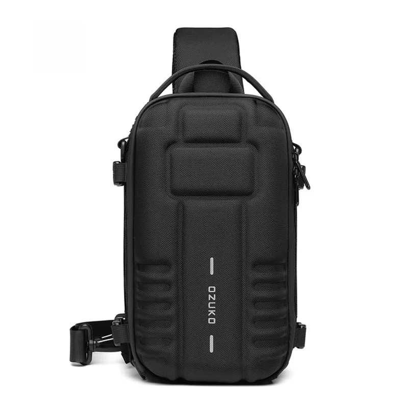 Ozuko Borsa da petto per sport all'aria aperta di grande capacità da uomo Borsa a tracolla inclinata a spalla singola impermeabile Materiale casual in tessuto di bue