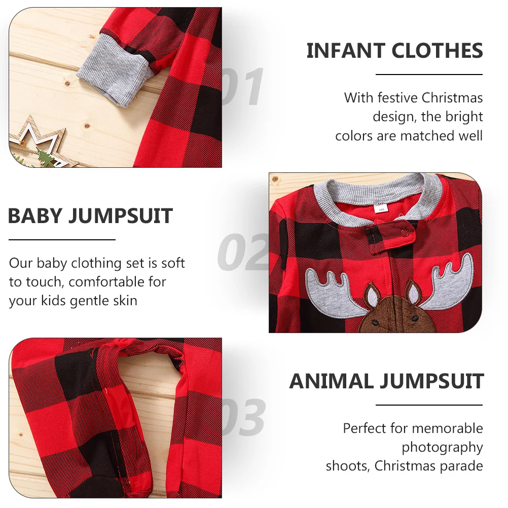 

Baby Christmas One-Piece Romper Long Sleeve Cotton Jumpsuit Infant Winter Clothes Newborn Photography Costume Baby Jumpsuit