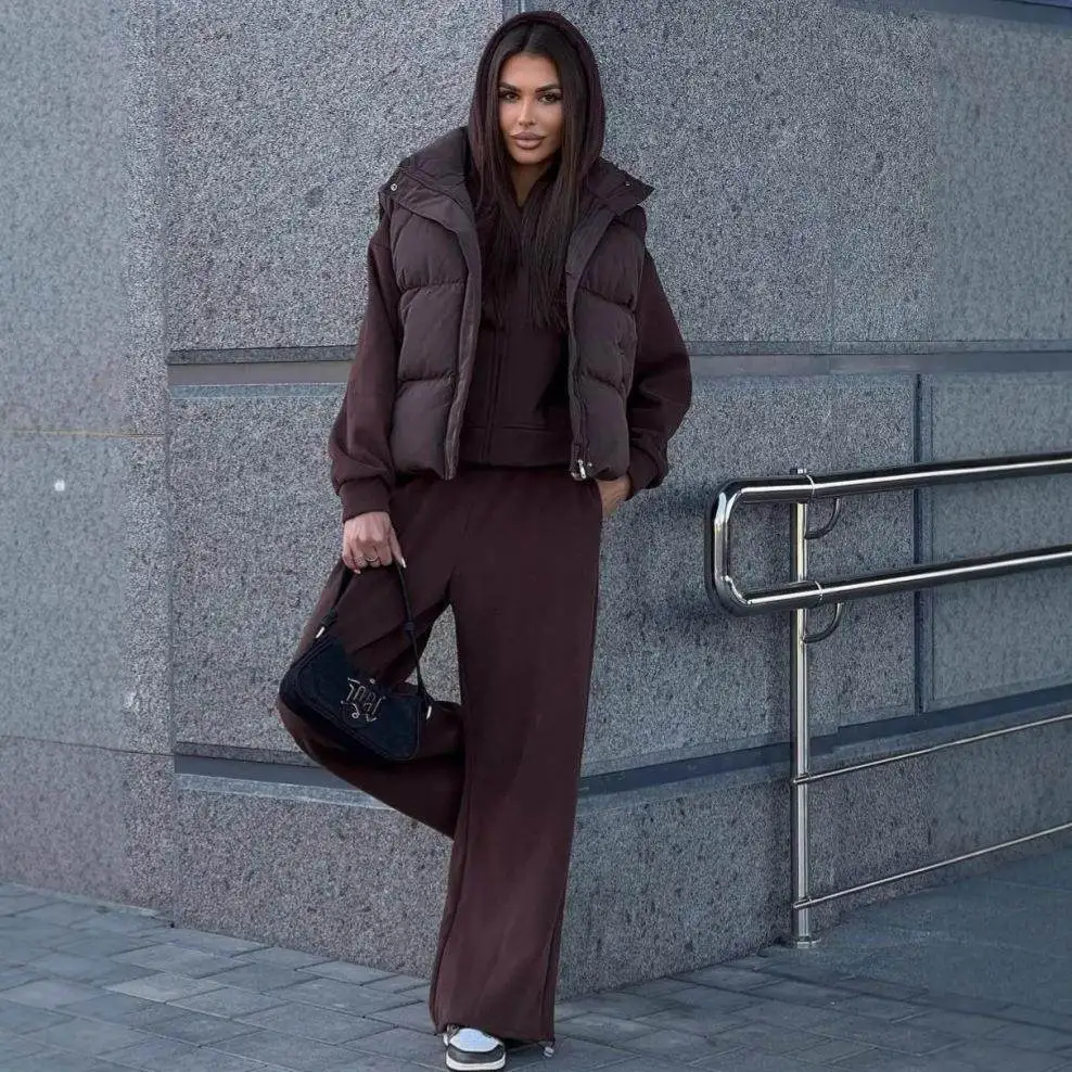 

Trendy Cotton down Jaet Vest Svel Stand Collar Outerwear for Women Autumn Winter New Sle Faionable Hot Girl