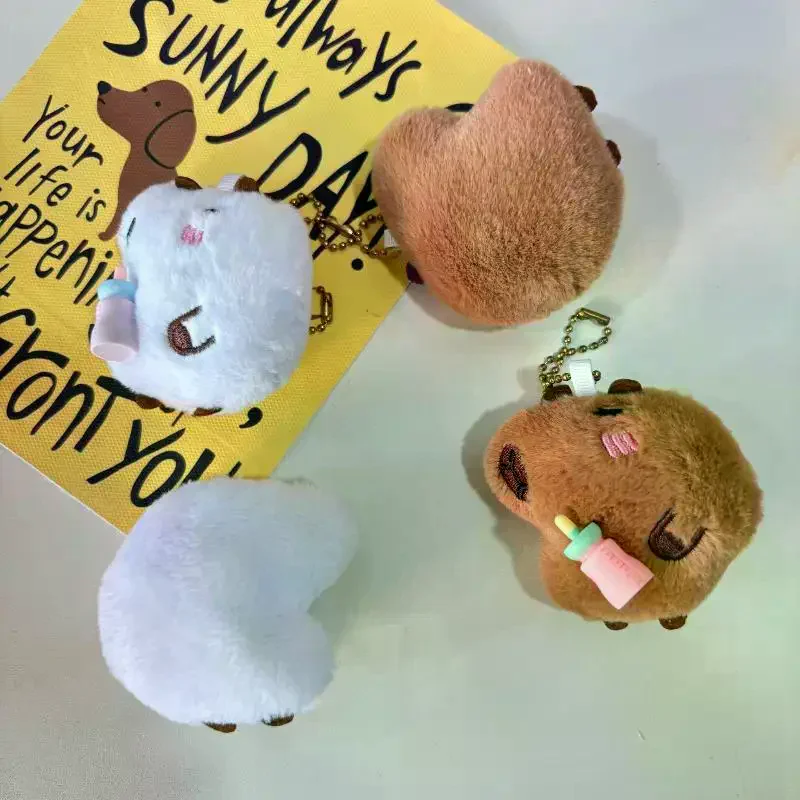 Capybara Plüschtier Schlüsselanhänger Cartoon Weiche Angefüllte Puppe Anhänger Auto Schlüsselanhänger Rucksack Tasche Dekor Kind Geschenk