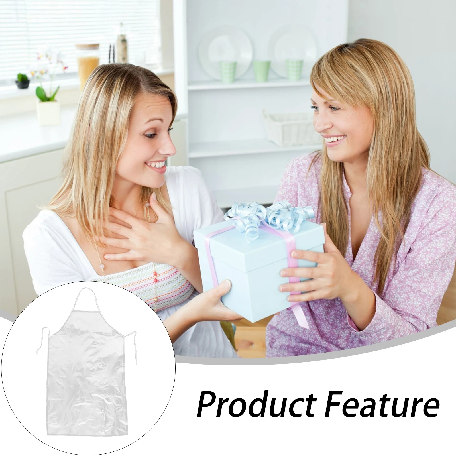 

3pcs Waterproof Apron PVC Stain Resistant Oil Proof Kitchen Cleaning Transparent Household for Coffee Shop Hotel