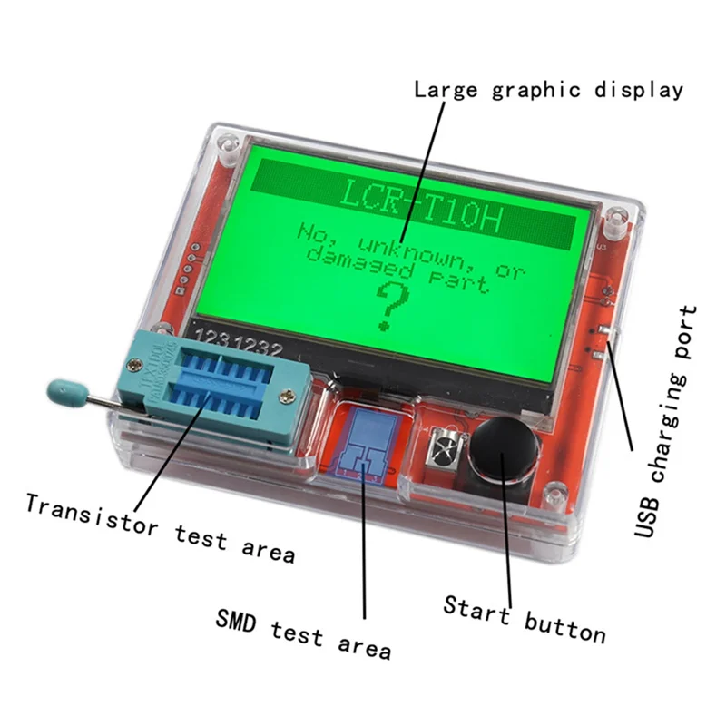 

AF89-Multifunctional Transistor Tester Set TFT Diode Triode Capacitance Meter LCR ESR NPN PNP MOSFET LCR-T7 T1 T4