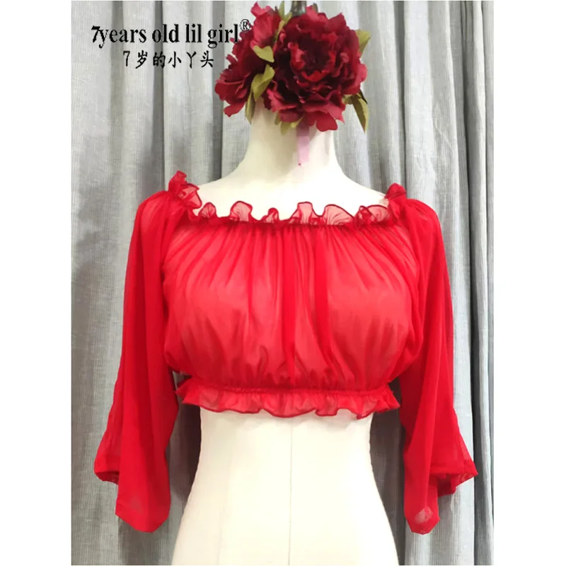 

7 лет шифоновый этнический костюм для танца живота для маленьких девочек, топ в богемном цыганском стиле, современный CUK03