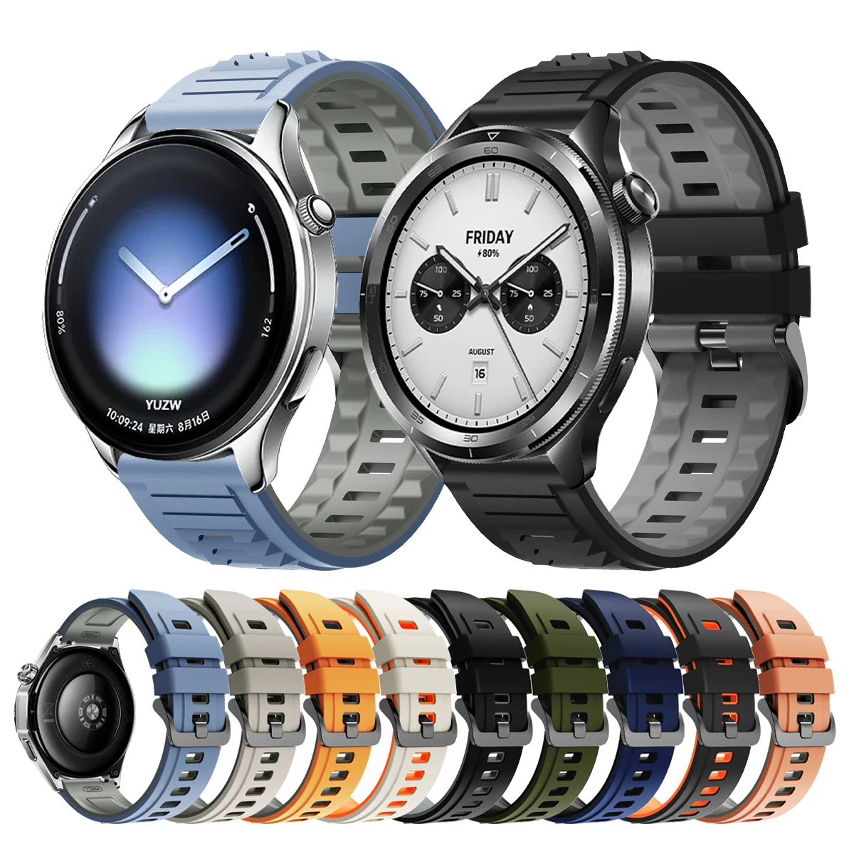 Bracelet de sport en Silicone, 22mm, pour Xiaomi Watch 5/Mi color 2, pour Xiaomi 2pro/S4 S3 S2 S1 pro, Bracelet de remplacement actif