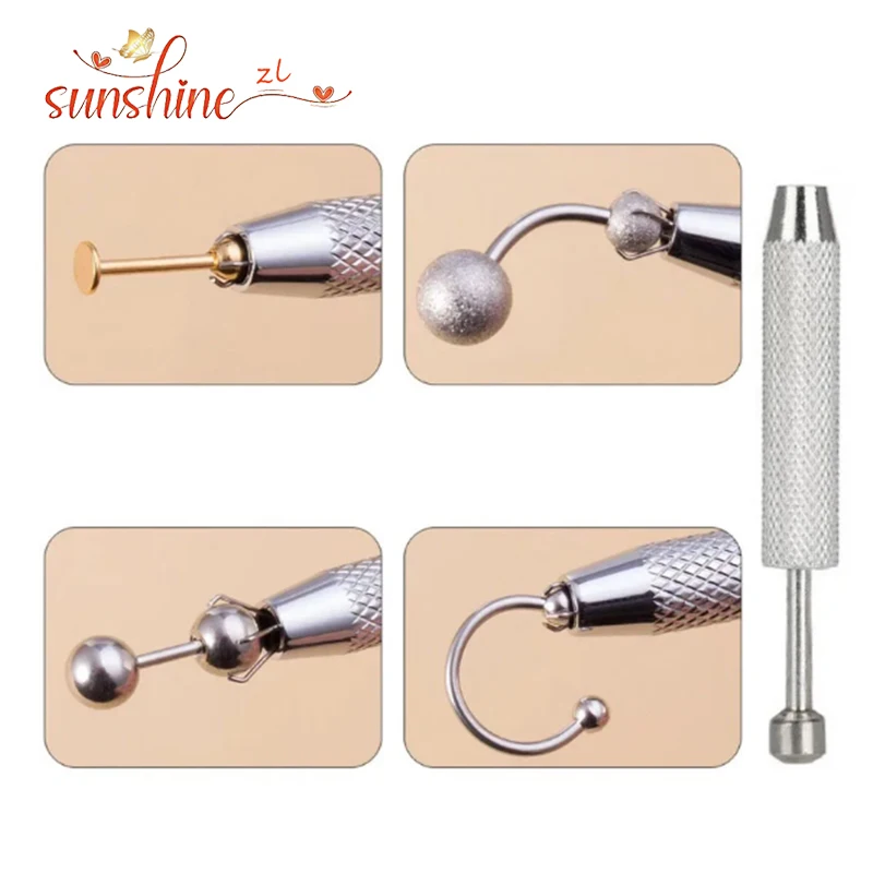 Four Claws Jewelry Beads Holder Pick-up Tool Diamond Gems Prong Holder Tweezer Catcher Grabber Body Piercing Sprinkle Pen Tool