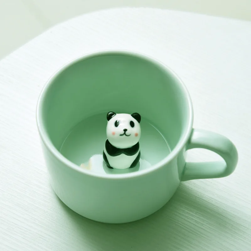 Cute Cartoon Kids Mugs 3D Ceramic Animal Water Milk Mug Cups (No Lid No Spoon)