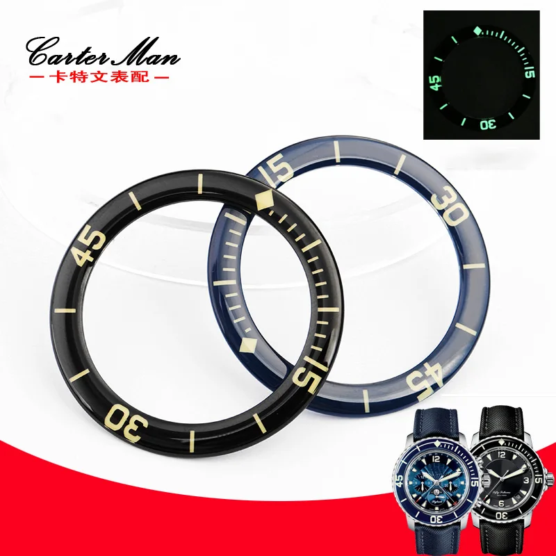 Watch Scale Ring Accessories Sapphire Glass Luminous Ring Suitable for Blancpain Fifty Search Watch Outer Ring Men's Watch Acces