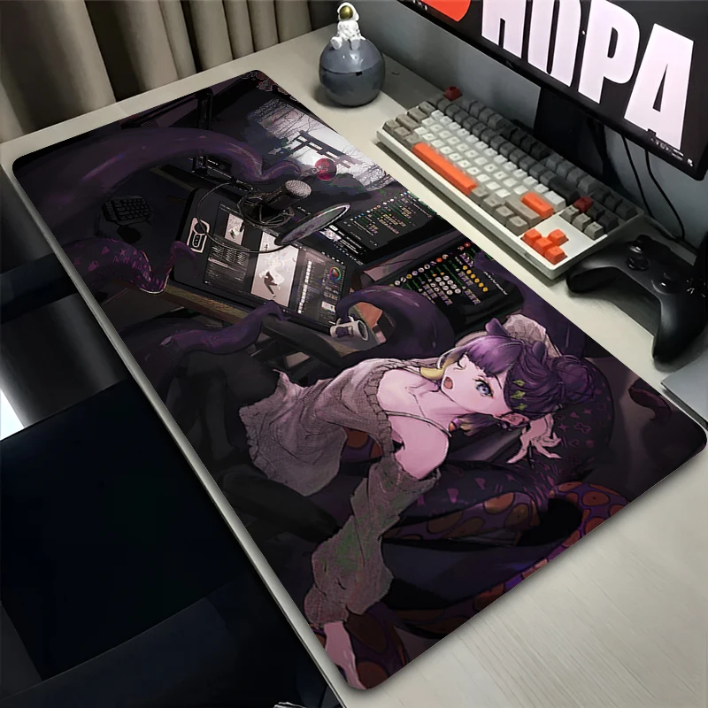 Mauspad Laptop Anime Erweiterte Desktop-Matte H-hololive Ninomae Ina Nis Computer Gamer Mousepad Gaming Zubehör Tastatur Pad