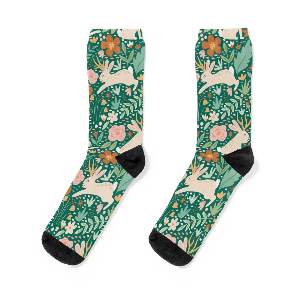 

Jackalope in Spring Socks Running retro Crossfit Socks Girl Men's