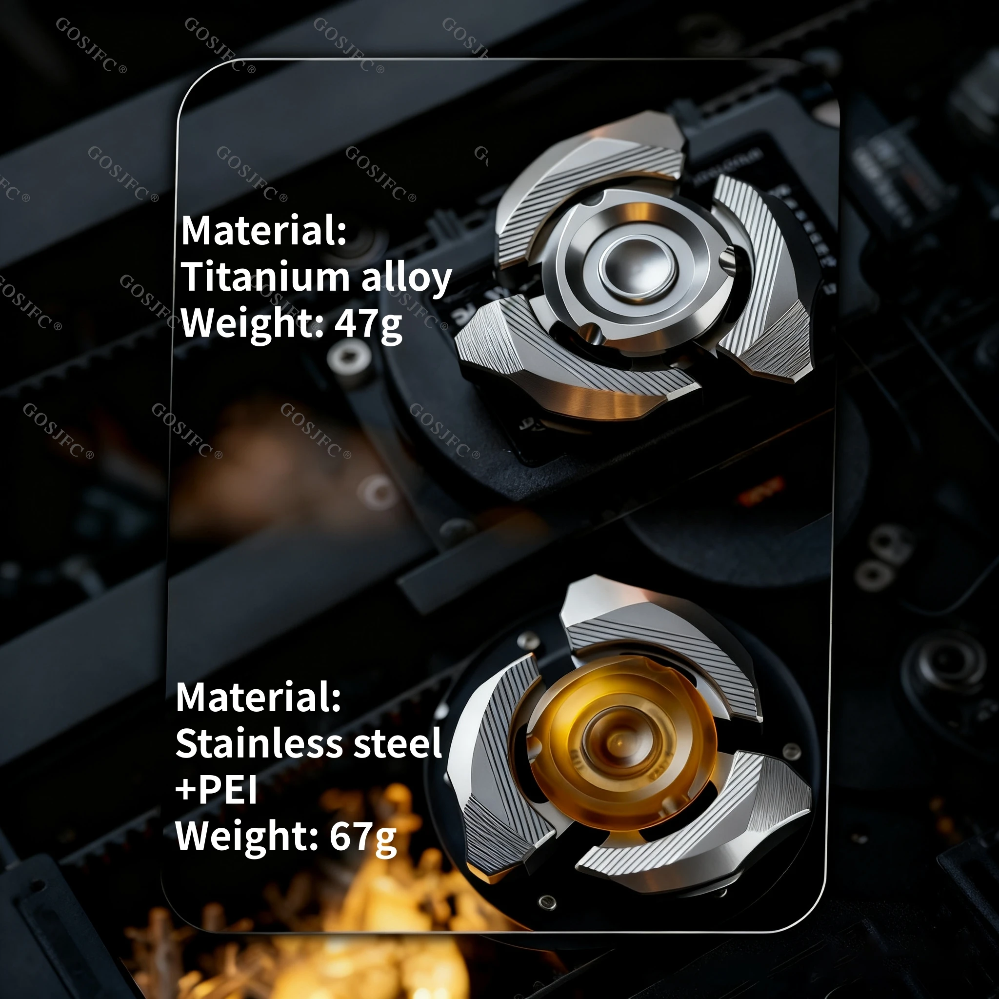 ของเล่นฟิดเจ็ตสปินเนอร์ DJG EDC SPINETIC ของเล่นคลายเครียดสำหรับผู้ใหญ่ ฟิดเจ็ตสปินเนอร์ไทเทเนียมแบบสามใบพัด
