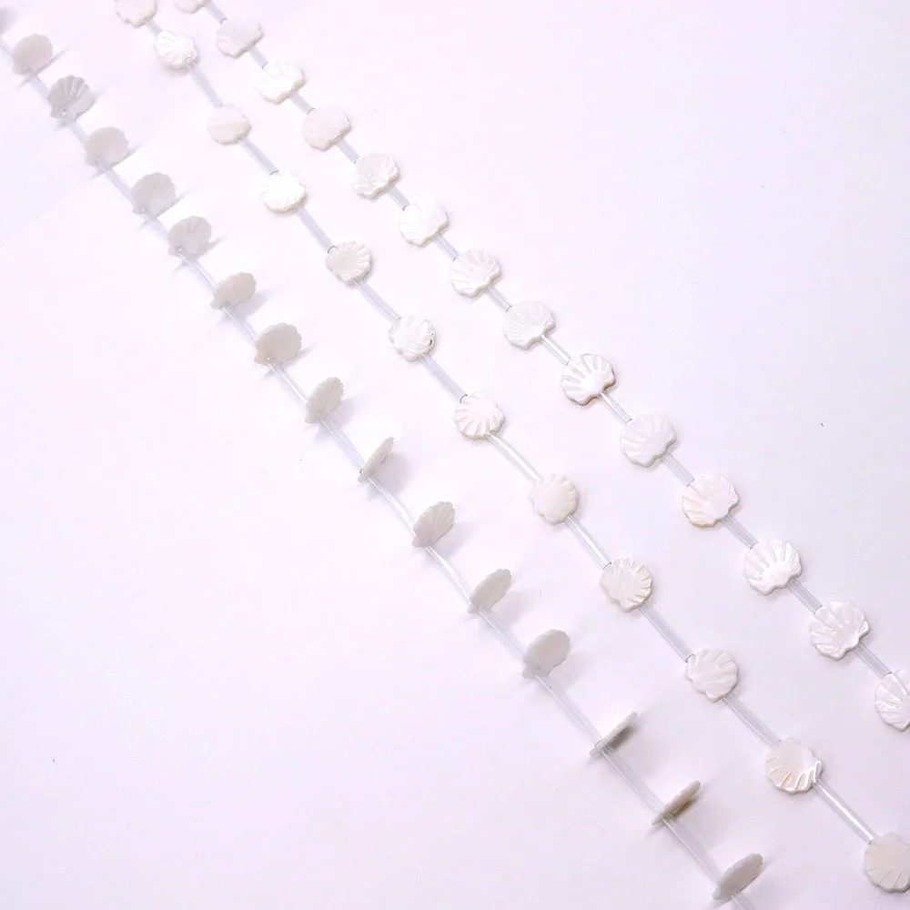 

White Natural Freshwater Scallop-shaped Horizontal-hole Loose Beads 11-12mm DIY Necklace Bracelet Jewelry Accessory Materials