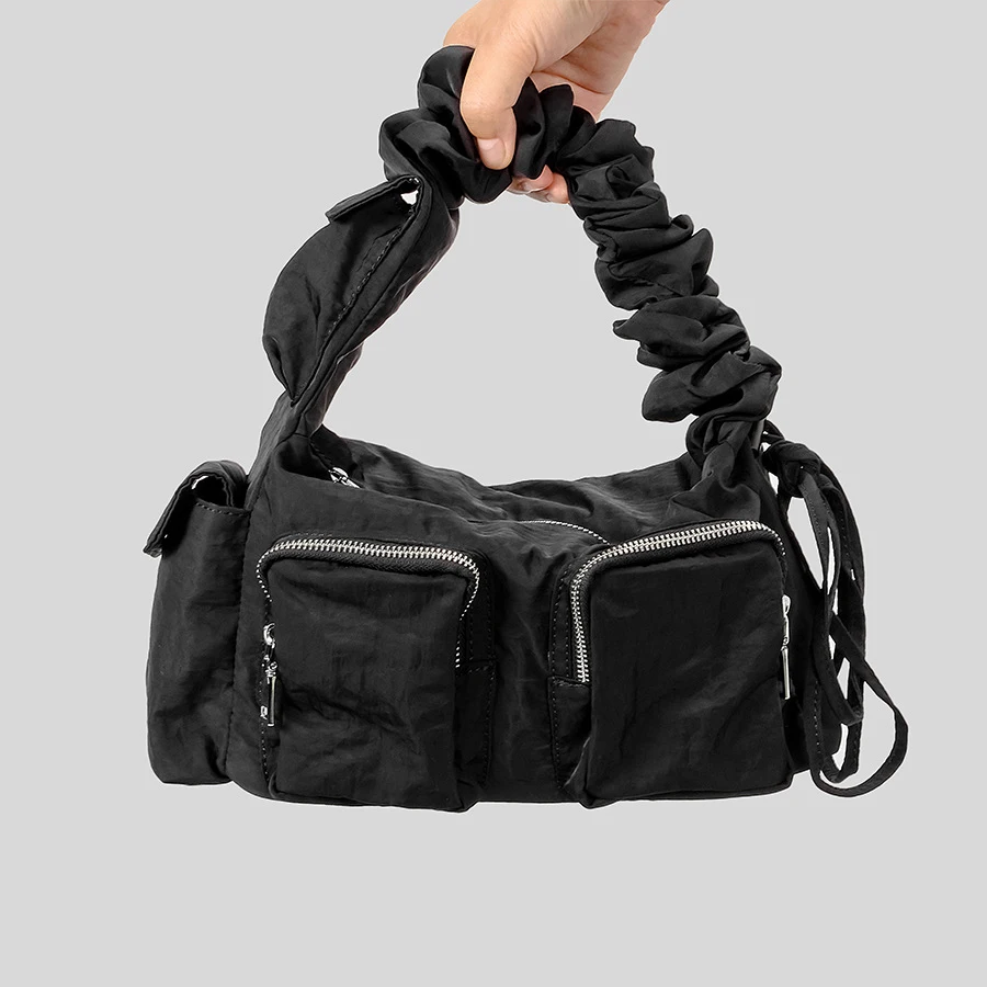 Décontracté cordon sangle femmes sacs à bandoulière concepteur plusieurs poches en Nylon sac à main Hobos sac à bandoulière petit fourre-tout Shopper sac à main