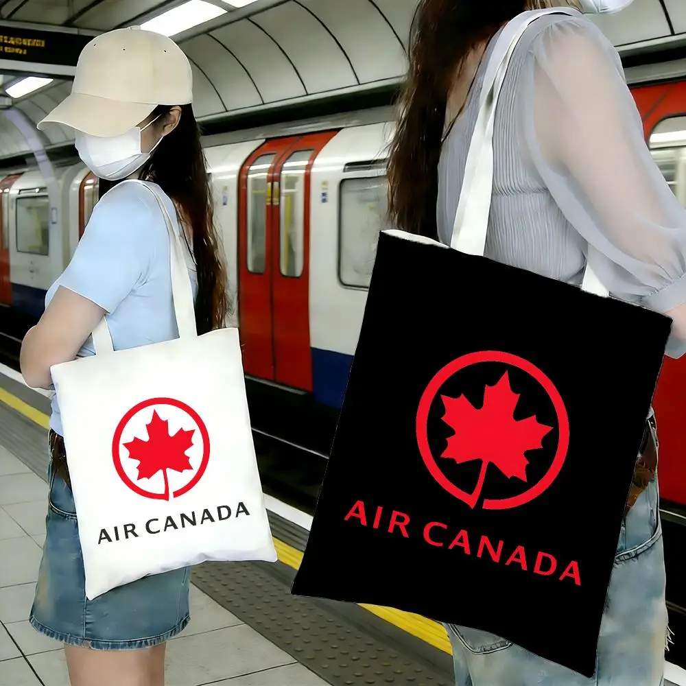 airline aviation logo A-Air Canada Storage Bags Shopping Bags Series Print Bags Lightweight Shoulder Bag For Daily Use