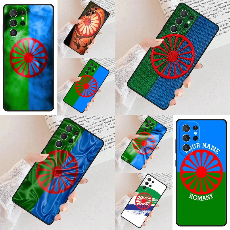 Gypsy Romani Roma Flag Cell Phone Case for Samsung Galaxy S26 Ultra S25 S24 S23 S22 S21 S20 Note10 Cover