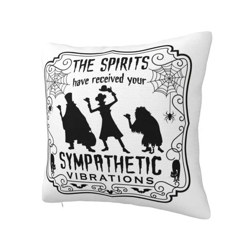 Haunted Mansion Pillow Covers Home Decor Luxury Halloween Grim Grinning Ghost Cushion Decoration Salon Square Pillowcase