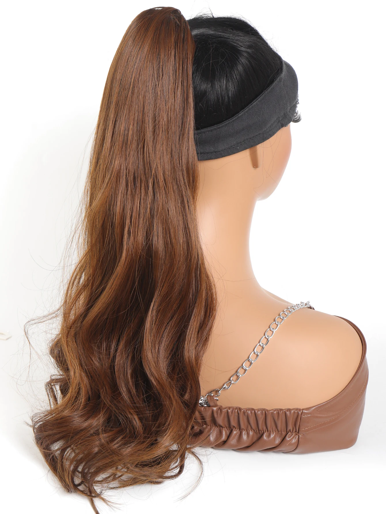 Synthetic 18INCH Curly Hair Band With Grab Clip Ponytail Wig Curly Hair False Ponytail Fluffy Hair