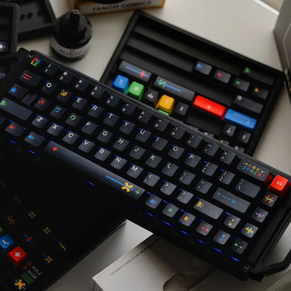 Fundamentum Keycap Set 170key PBT Custom Black Simplicity Keyboard Cap Cherry Profile KeyCap for Mechanical Keyboard Accessories