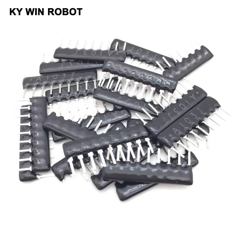 

50PCS DIP exclusion 9Pin A103J Resistor Network Array A09-103 10K ohm A103 2.54MM Pin SIP-9