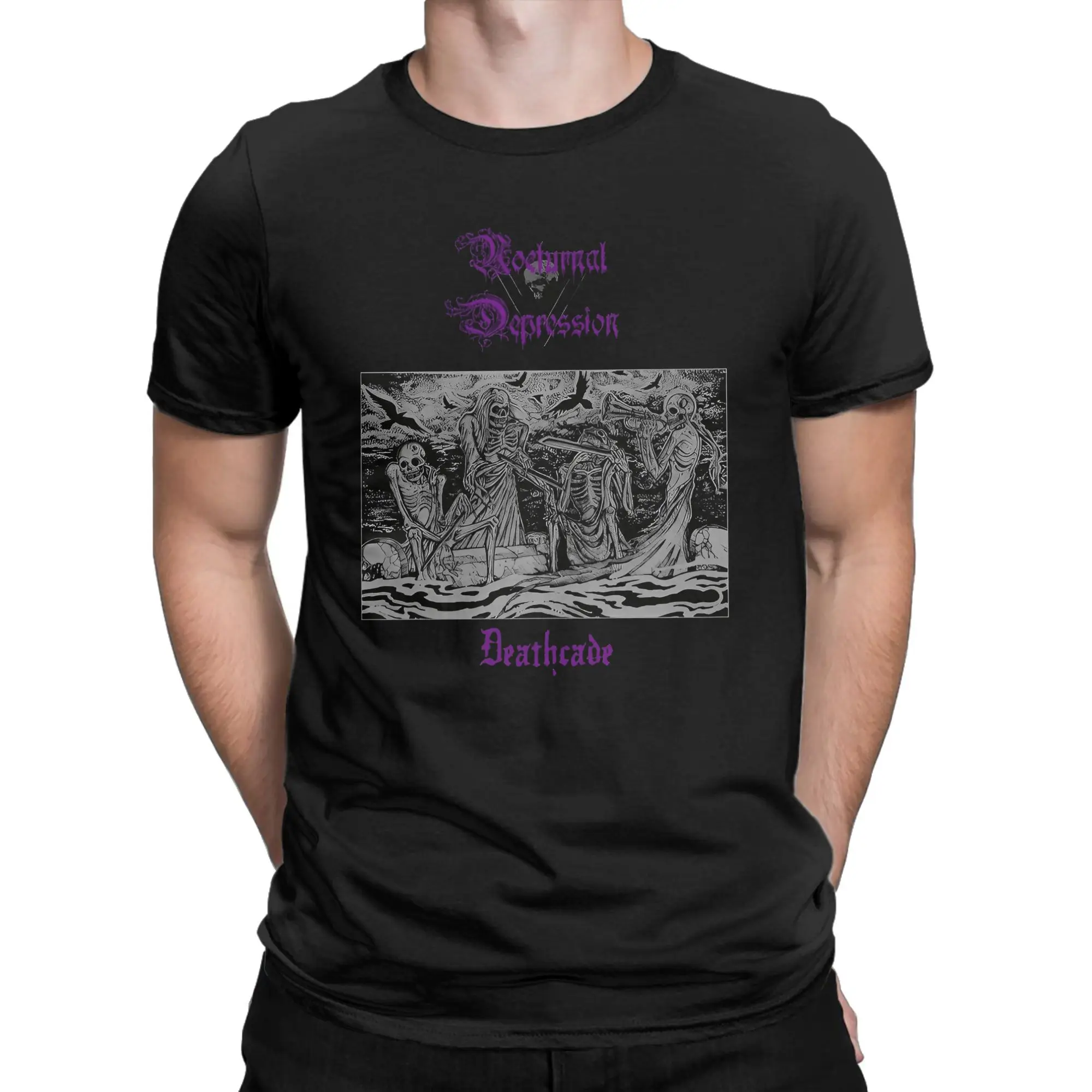 NOCTURNAL DEPRESSION Band T-Shirt Summer  Hip Hop T Shirts Man Cotton O-Neck Oversize Top Tees Short-Sleeve Y2K Casual Tshirt
