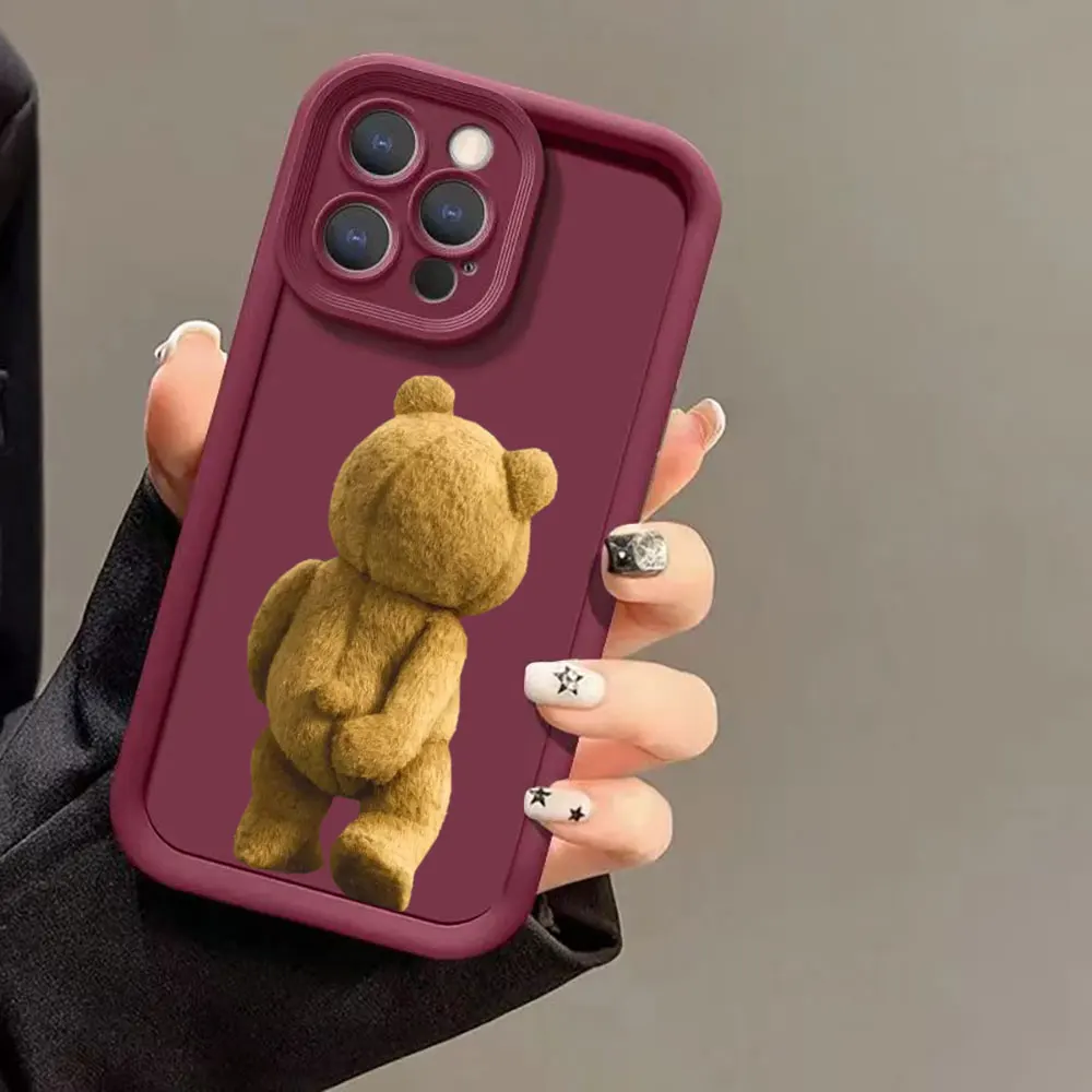 Cartoon Teddy Bear Case For Samsung Galaxy A52 A71 A55 A54 A51 A50 A73 A35 A34 A33 A32 A31 A30 A25 A24 A23 A21S A20S A13 Cover