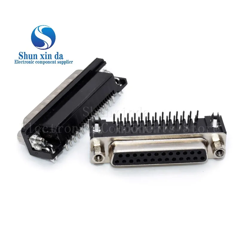 5PCS/Lot DR9 DR15 DR25 DR37 Hole/Pin Female Male Right Angle Welded D-sub Connector RS232 Serial Port Adapter DB9 9/15/25/37 Pin