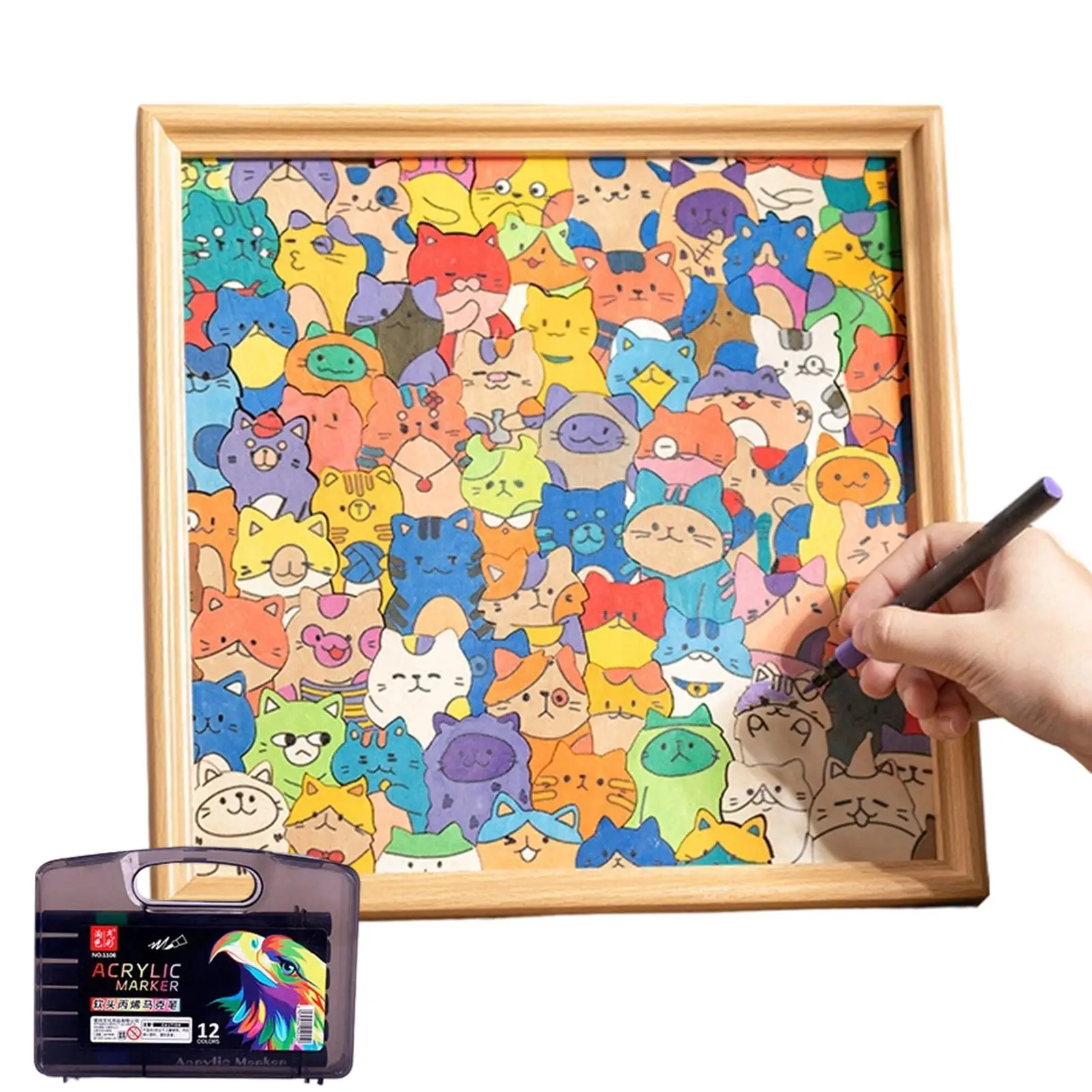 

Cat Puzzles Coloring Cat Educational Toys Cute Kitten Painting Puzzle Games For Kids Boys Girls Travel Homeschool Classroom