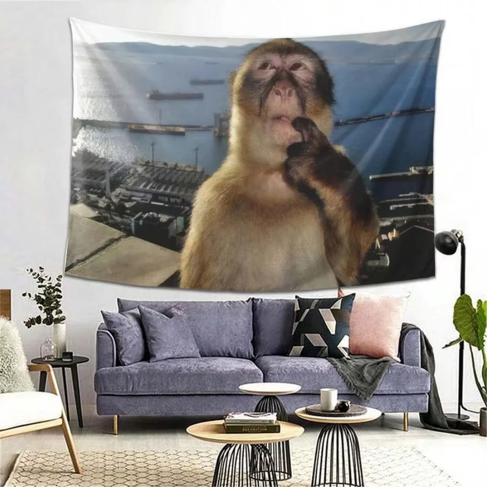 Tapestries Adorned with Contemplative Monkey Patterns Are Suitable for Wall Decoration in Bedrooms and Living Rooms Unique Gifts